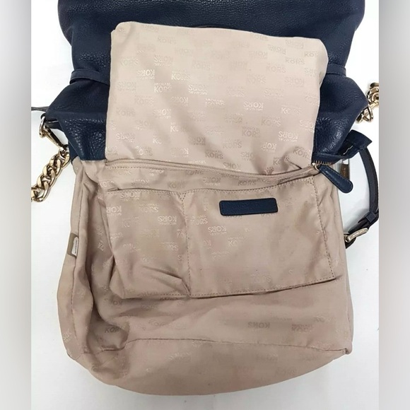 Michael Kors Megan Pebbled Leather Tassel Satchel Crossbody Handbag- Pre Owned - Picture 9 of 14